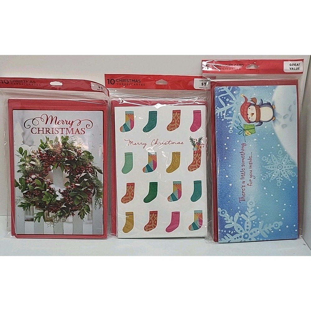 Hallmark Christmas Cards Money Lot of 3 Packs - 26 Cards Total 🎅🎄Holiday Gift